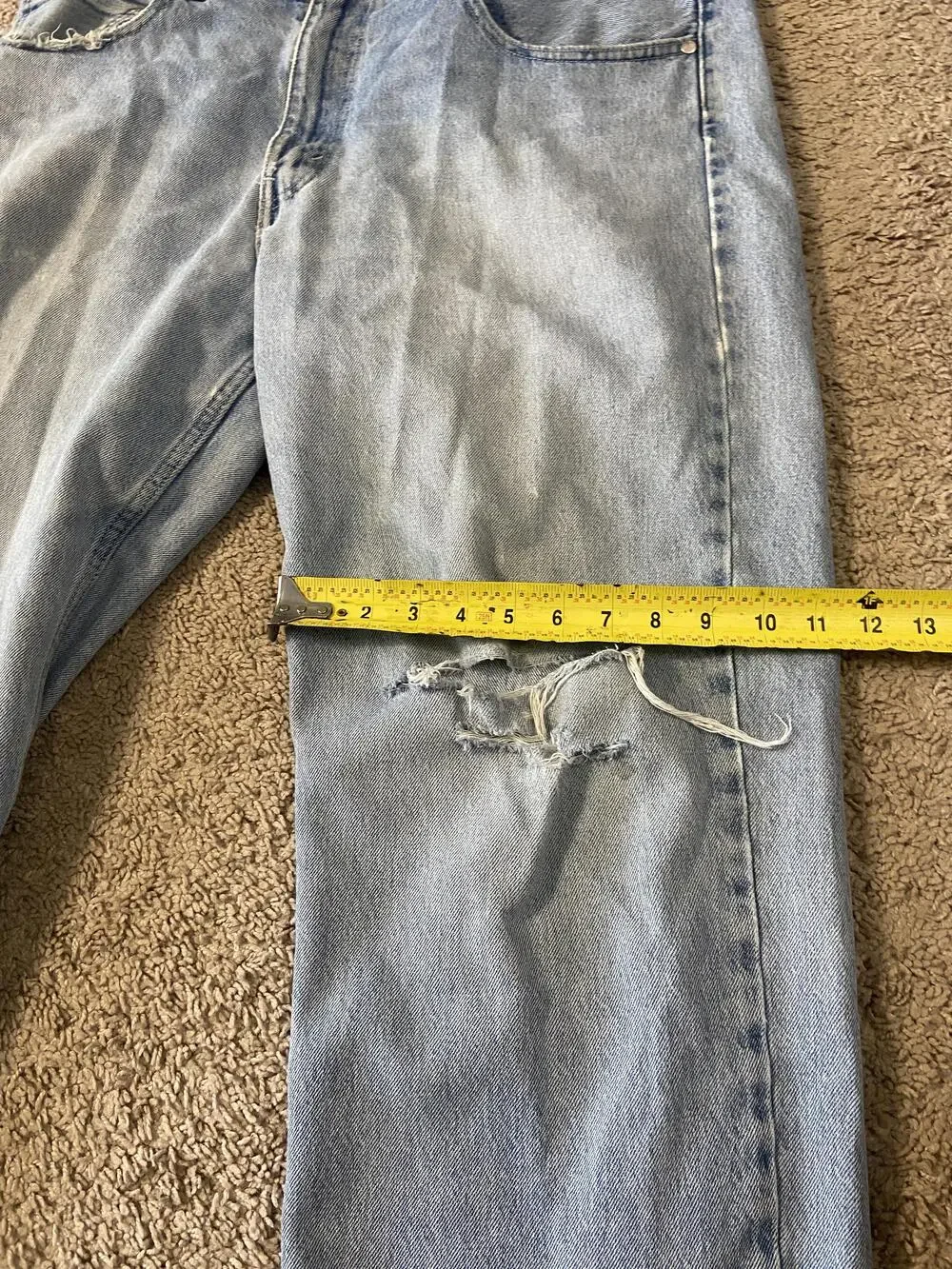 Levis SilverTab Loose Jeans Mens Blue Wash Relaxed Straight Distressed 36x32